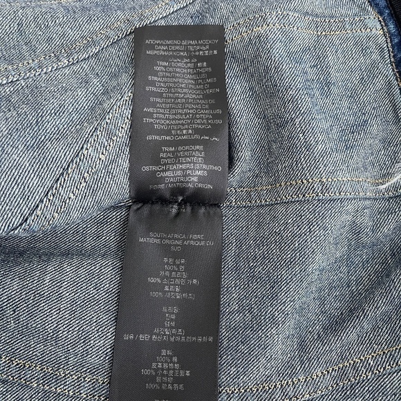 BURBERRY PRORSUM 2015 runway denim jacket ostrich feathers - Picture 7 of 13